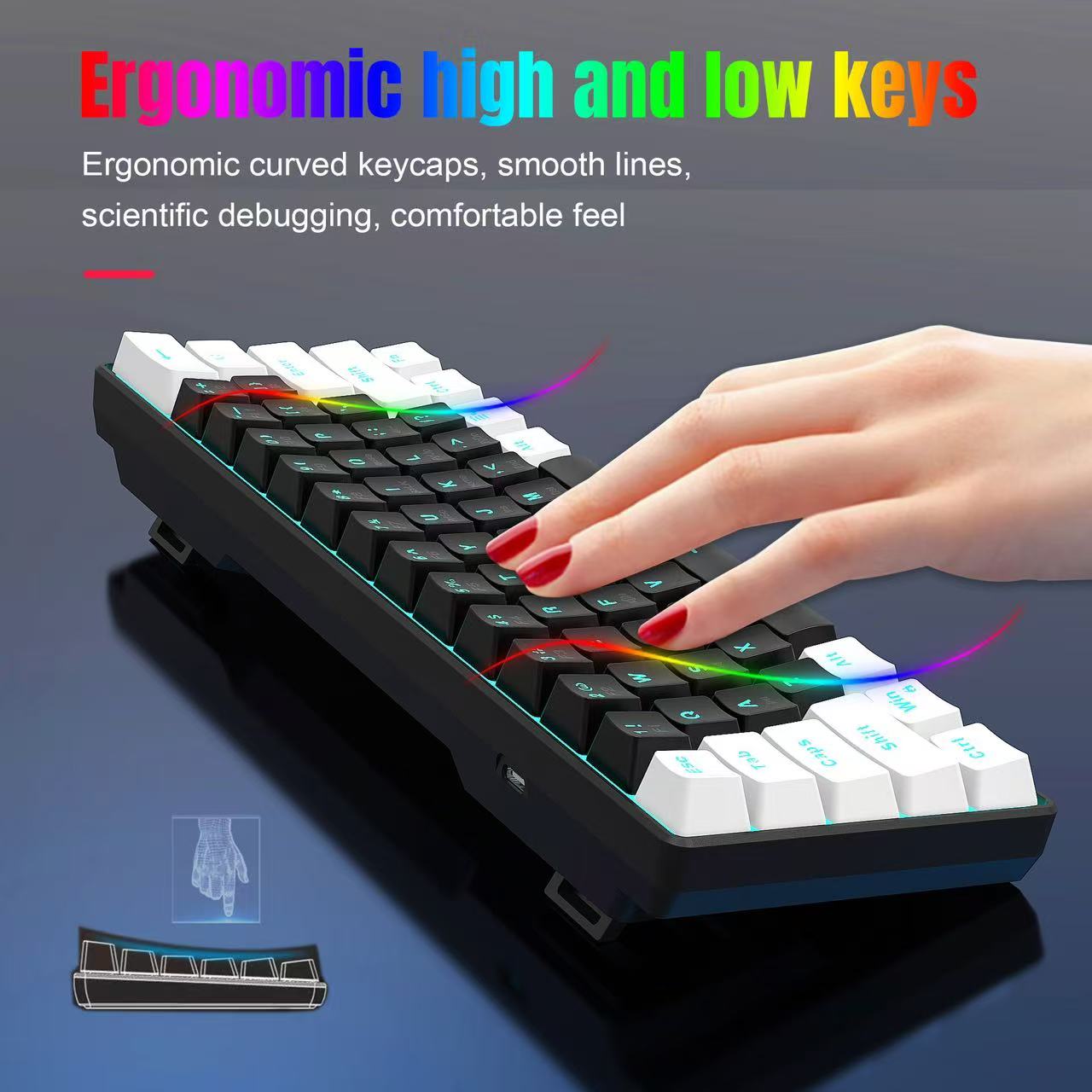 لوحة مفاتيح ميكانيكية بنسبة 60 - مراجعة Keyboard Gaming Blue Switch وسعره