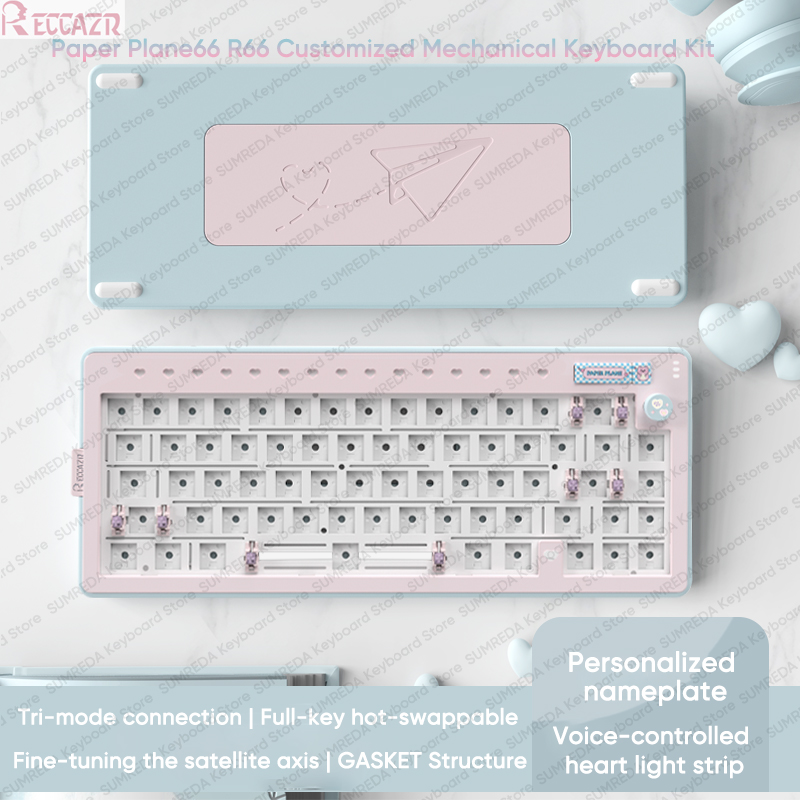 RECCAZR R66 Paper Plane66 مجمو - مراجعة Gaming Keyboard No Rgb وسعره