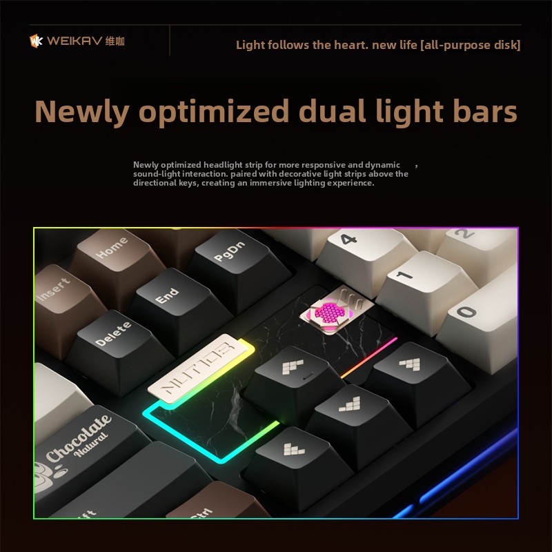 لوحة مفاتيح ميكانيكية WEIKAV N - مراجعة Gaming Keyboard Nearby وسعره