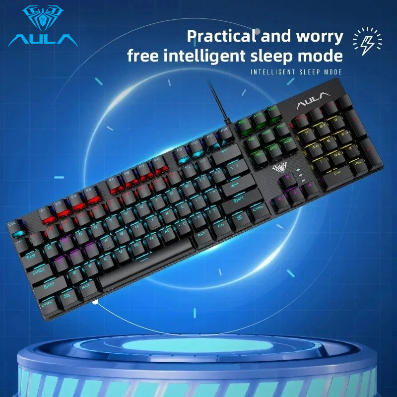 لوحة مفاتيح ألعاب سلكية AULA S - مراجعة Keyboard Gaming Blue Switch وسعره