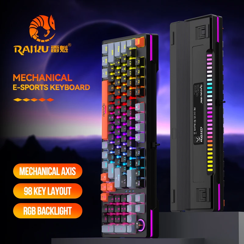 لوحة مفاتيح ألعاب سلكية GK98،  - مراجعة Keyboard Gaming Blue Switch وسعره