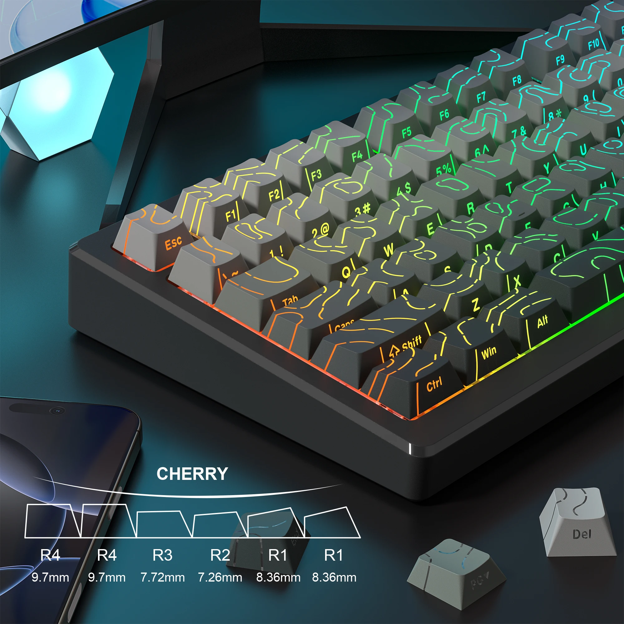 134 مفتاح يوم القطبي توبوغرافي - مراجعة Gaming Keyboard Nearby وسعره